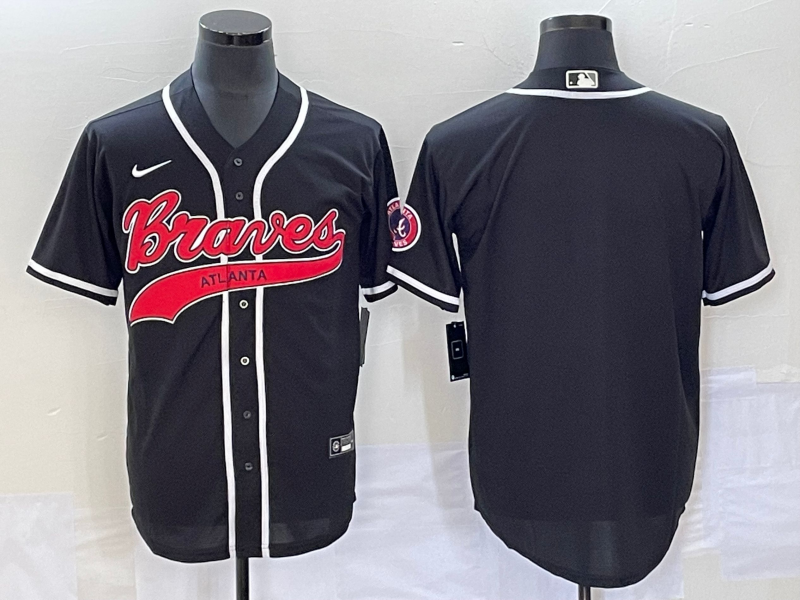 Men's Atlanta Braves Black Blank Jersey Joint Edition